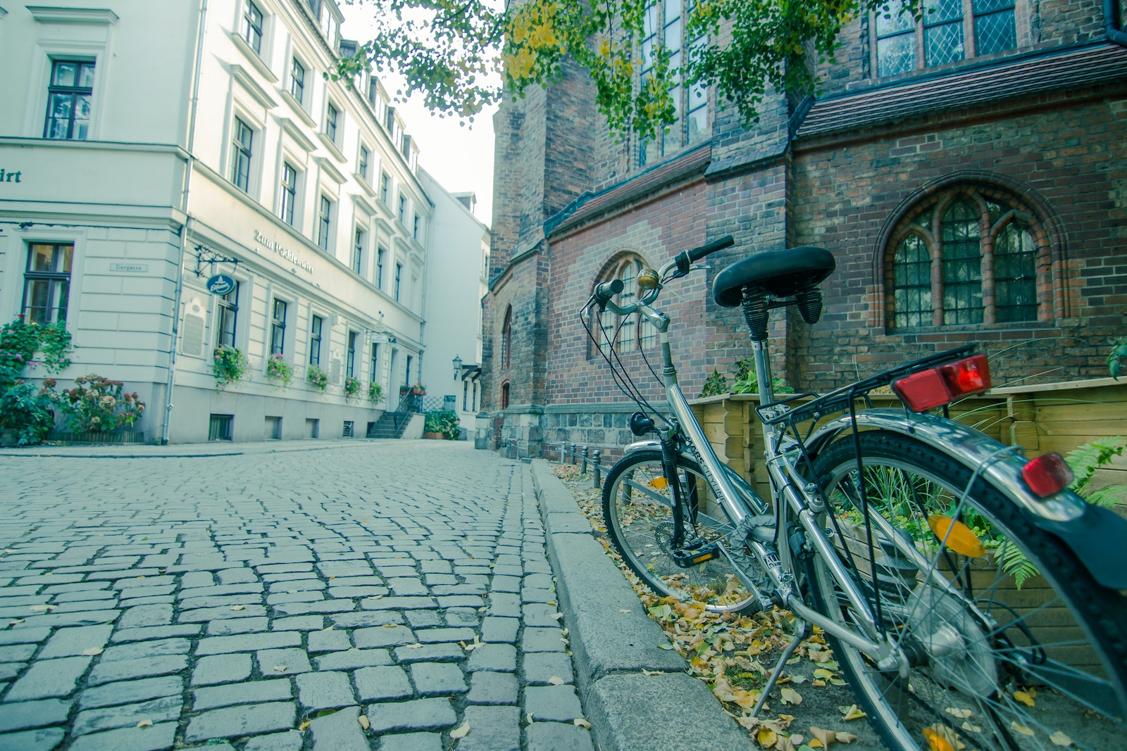 Parked Bicycle Near Building